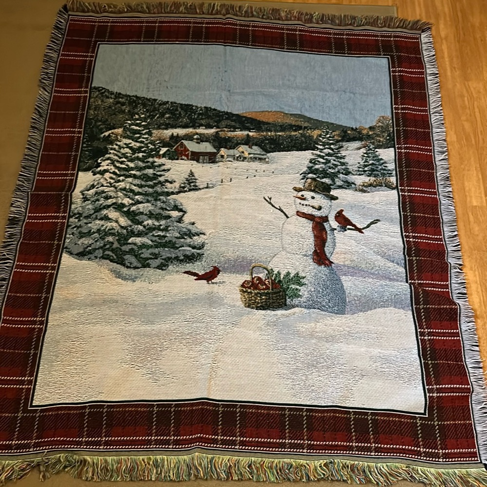 Winter Scene blanket throw